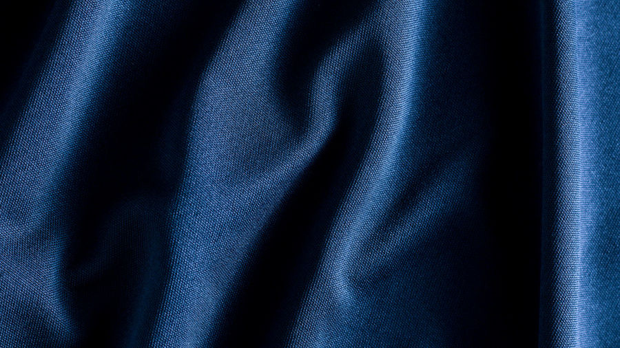 Full frame shot of blue curtain