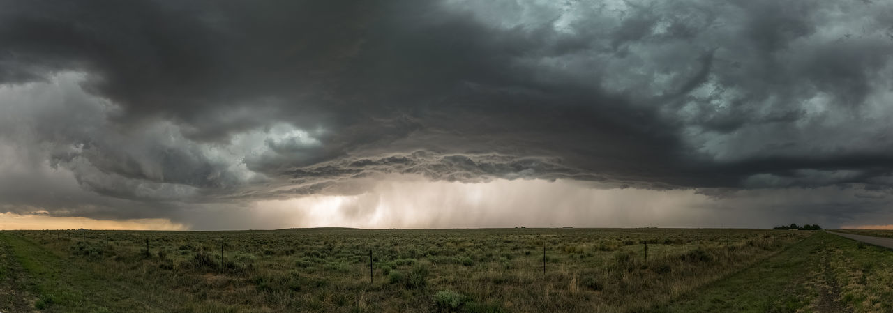Panorama of a supercell thunderstorm over the high plains