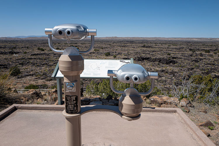 View of binoculars against sky