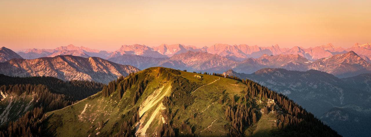 Mountains against sky during sunset