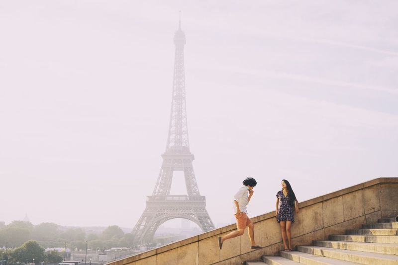 The Magic Mission Eiffel Tower Paris, France France 🇫🇷 Travel Photography Travel Destinations Morning Light Dreamy Magical Moments Married Couple City Of Lights City Of Love