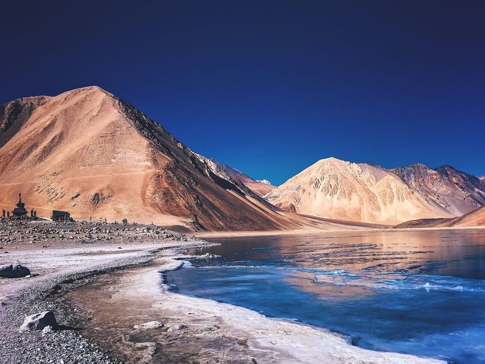Natural view of beautifui pangong lake ladakh
