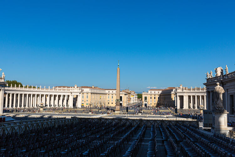 View to saint peter square from the entrance of basilica