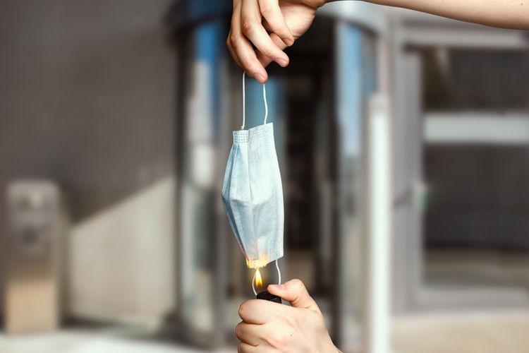 Cropped hand of person holding knife