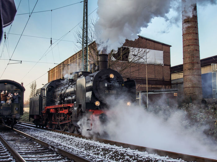 Smoke emitting from steam train
