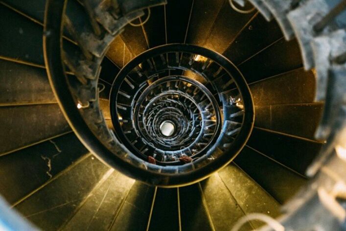 Close-up of spiral staircase
