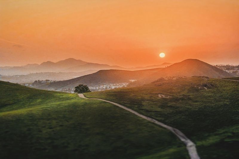 Sunset over mountains