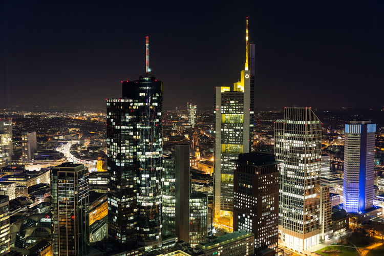 Picture of financial district in frankfurt hessische landesbank commerzbank tower skyscraper 