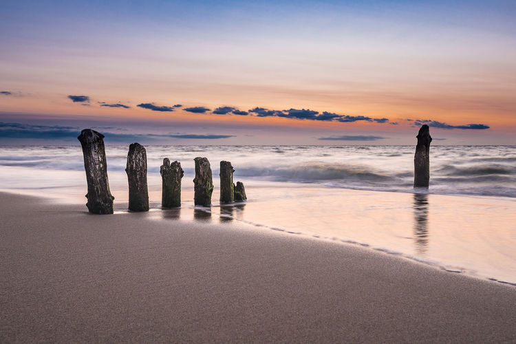 Scenic view of baltic sea during sunset