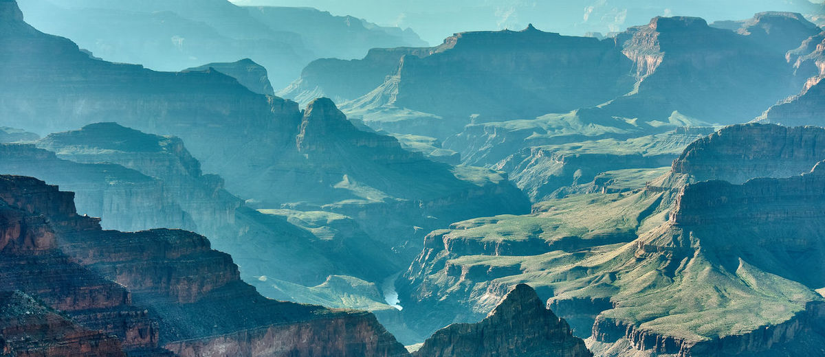 Aerial view of mountain range